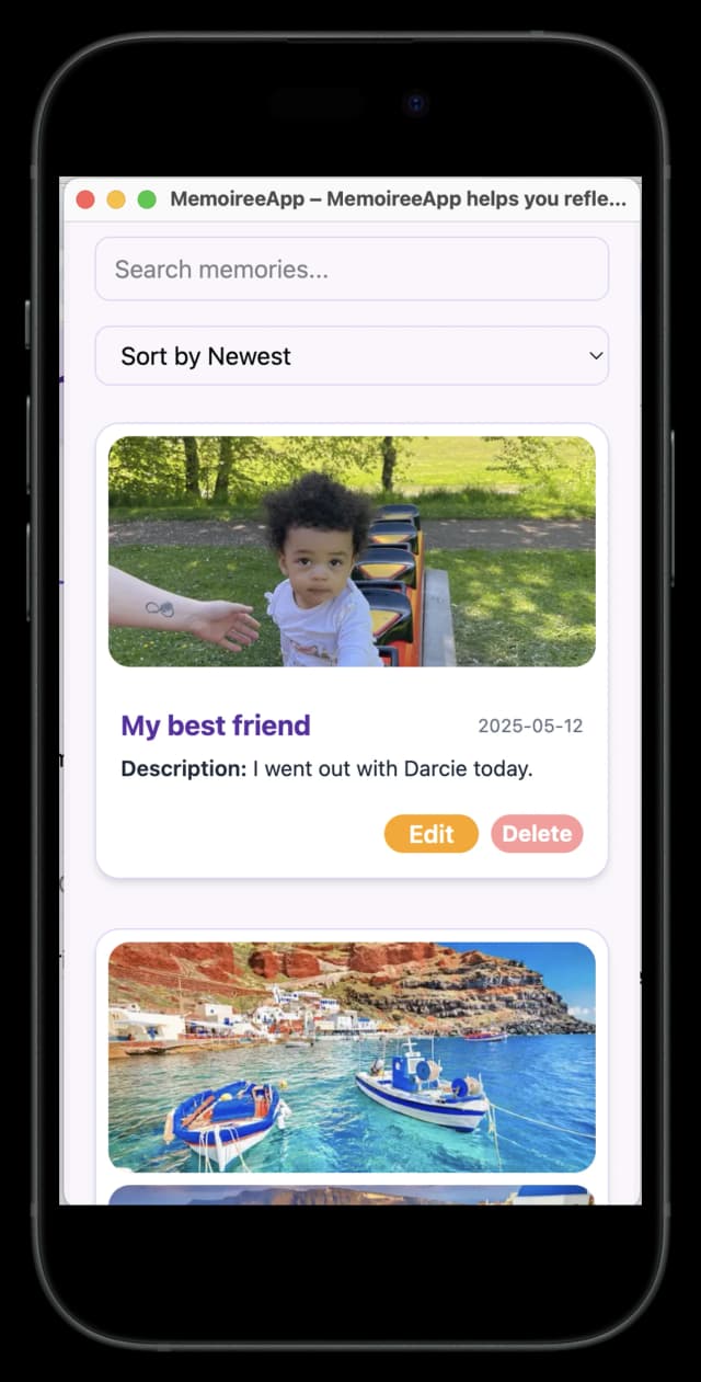 log-event mobile screen
